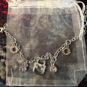 Furla Silver Charm Bracelet with Swarovski Crystals